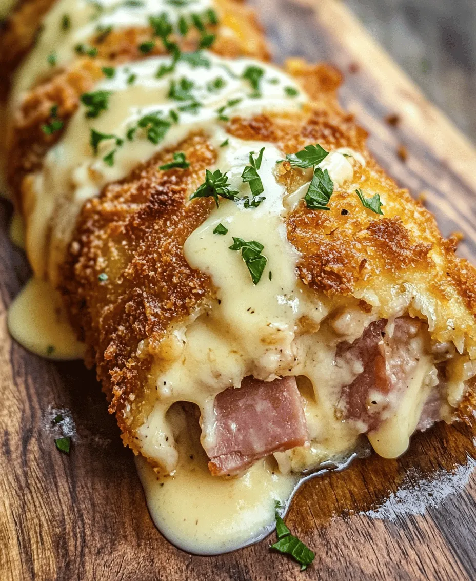 Chicken Cordon Bleu is a timeless classic that has graced dining tables around the world, bringing a touch of elegance and sophistication to any meal. This delightful dish features boneless chicken breasts stuffed with savory ham and gooey Swiss cheese, all enveloped in a crisp breadcrumb coating. When complemented by a creamy Swiss cheese sauce, the flavors harmonize beautifully, creating an indulgent experience that is equally suitable for special occasions and comforting family dinners.