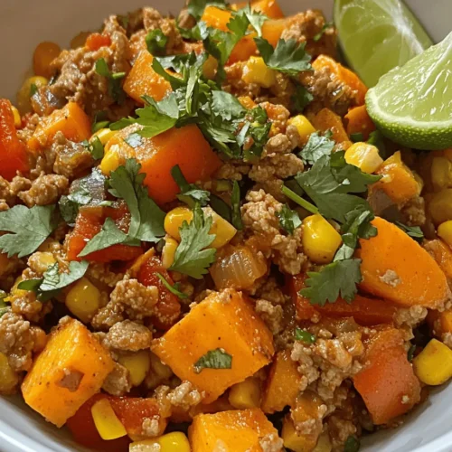 In the realm of nutritious and satisfying meals, the Savory Ground Turkey Sweet Potato Skillet stands out as a delightful option that combines wholesome ingredients with vibrant flavors. This one-pan dish is not only quick to prepare but also offers a perfect balance of protein, fiber, and essential nutrients, making it an ideal choice for busy weeknights or meal prepping. Packed with ground turkey, sweet potatoes, and colorful vegetables, this recipe is sure to become a family favorite. In this article, we will explore the ingredients, preparation steps, and the nutritional benefits of this dish, ensuring you have all the information you need to create this delicious meal at home.