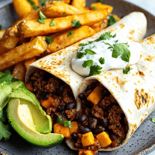 Are you ready to elevate your dinner game? Look no further than our fantastic Cheesy Beef Burritos with Crispy Fries! This mouthwatering recipe combines the heartiness of seasoned ground beef and gooey cheddar cheese wrapped in a soft flour tortilla, paired perfectly with golden, crispy fries. It’s a dish that is not only popular among families but also perfect for gatherings or a cozy night in. The fusion of flavors and textures in this meal is irresistible, making it a crowd-pleaser for all ages.