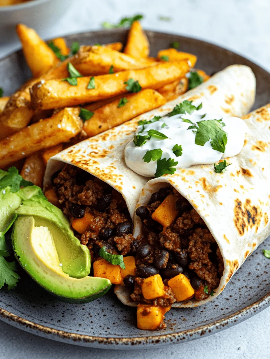 Are you ready to elevate your dinner game? Look no further than our fantastic Cheesy Beef Burritos with Crispy Fries! This mouthwatering recipe combines the heartiness of seasoned ground beef and gooey cheddar cheese wrapped in a soft flour tortilla, paired perfectly with golden, crispy fries. It’s a dish that is not only popular among families but also perfect for gatherings or a cozy night in. The fusion of flavors and textures in this meal is irresistible, making it a crowd-pleaser for all ages.