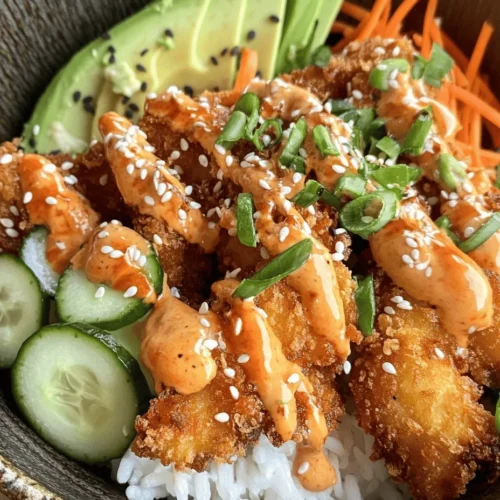 A Bang Bang Chicken Bowl is more than just a meal; it's an experience filled with flavor and texture. The star of this dish is succulent, crispy fried chicken, which is typically seasoned and coated in a flavorful batter. This chicken is then placed atop a bed of fresh vegetables, creating a colorful and inviting presentation. The dish is completed with a signature Bang Bang sauce, which is both creamy and spicy, adding a delightful kick to every bite. The combination of crunchy, fresh veggies and rich sauce elevates this dish, making it a favorite among food lovers.