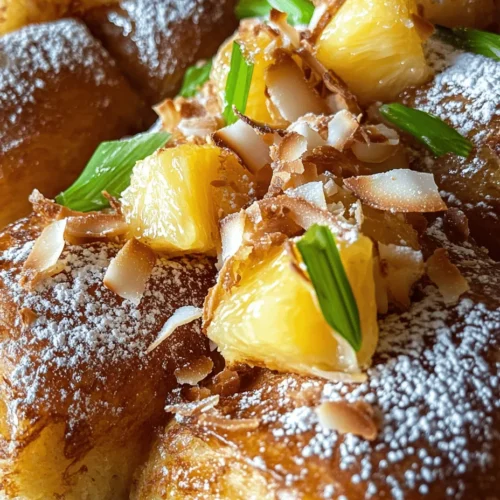 There’s something magical about breakfast dishes that transport you to a tropical paradise, and Tropical Hawaiian Roll French Toast does just that. This delightful twist on the classic French toast takes advantage of the irresistible sweetness and soft texture of Hawaiian sweet rolls, creating a dish that is not only delicious but also incredibly satisfying. The unique flavor profile of the sweet rolls adds a tropical flair that can elevate your morning routine, making it feel like a mini-vacation right in your kitchen.