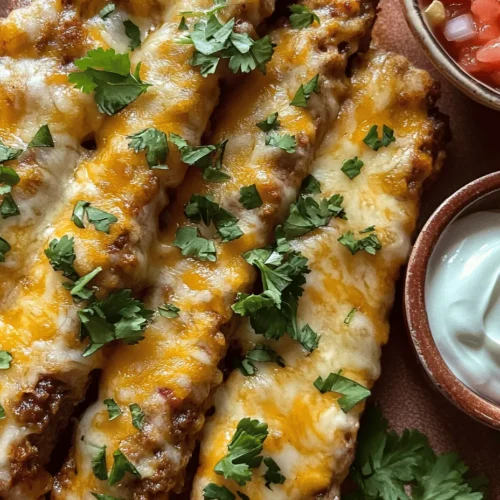 If you’re looking for a fun and flavorful dish that combines the best of Mexican cuisine with the convenience of finger food, look no further than Cheesy Taco Sticks. This delicious recipe takes all the savory goodness of traditional tacos and wraps it into a delightful, easy-to-eat stick that is perfect for any occasion. Whether you're hosting a game night, throwing a casual gathering, or just seeking a quick family meal, Cheesy Taco Sticks are sure to be a crowd-pleaser.