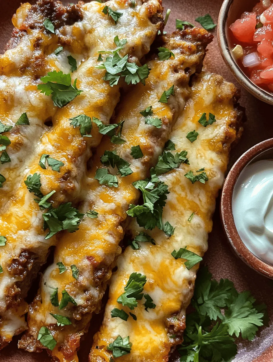 If you’re looking for a fun and flavorful dish that combines the best of Mexican cuisine with the convenience of finger food, look no further than Cheesy Taco Sticks. This delicious recipe takes all the savory goodness of traditional tacos and wraps it into a delightful, easy-to-eat stick that is perfect for any occasion. Whether you're hosting a game night, throwing a casual gathering, or just seeking a quick family meal, Cheesy Taco Sticks are sure to be a crowd-pleaser.