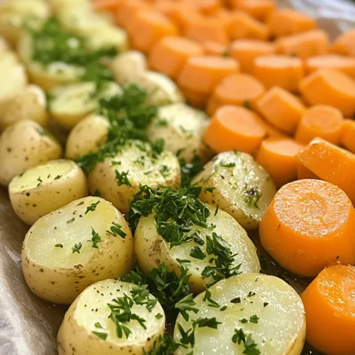 Garlic Herb Roasted Potatoes, Carrots, and Zucchini is a delightful dish that embodies the essence of comfort food while remaining incredibly healthy. This vibrant medley of root vegetables not only brings a splash of color to your dinner table but also packs a punch of flavor and nutritional goodness. With its delightful combination of textures and tastes, this recipe is sure to become a household favorite, whether you are preparing a weeknight family meal or hosting a gathering with friends.