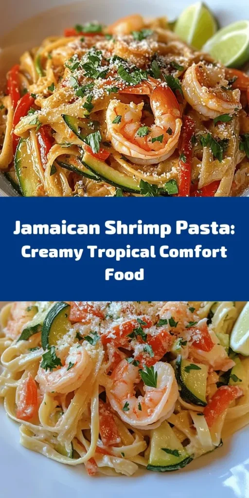 Bring the taste of the Caribbean to your dinner table with this Jamaican Shrimp Pasta recipe! Featuring tender fettuccine coated in a creamy coconut sauce, this dish bursts with flavor from jerk seasoning and freshness from vibrant vegetables. Ready in just 30 minutes, it's a perfect blend of quick cooking and rich tastes. Serve with parsley and optional Parmesan for an irresistible meal. Dive into this creamy delight and take your taste buds on a tropical getaway!
