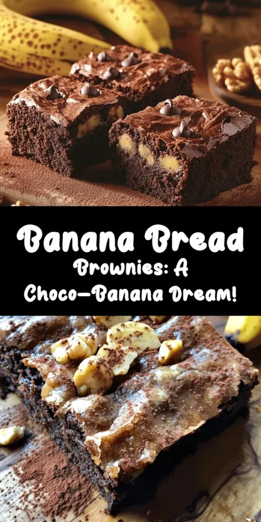 Indulge in the ultimate guilt-free dessert with these Banana Bread Brownies! Combining the rich flavors of chocolate and the sweet taste of ripe bananas, this easy recipe transforms classic banana bread into fudgy brownies. Just mix your wet and dry ingredients, bake, and enjoy the soft, chewy goodness in no time. Perfect for snack time or dessert, these brownies are sure to be a hit with family and friends. Add nuts or chocolate chips for an extra crunch!