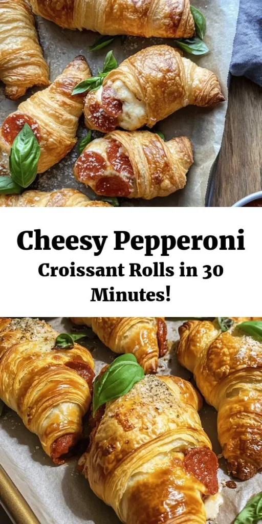 Indulge in the ultimate snack with these Mozzarella Pepperoni Croissant Rolls! This easy recipe combines flaky croissant dough, gooey mozzarella, and savory pepperoni for a delicious twist on traditional pizza. Bake them until golden and crispy, then dip in marinara sauce for the perfect finishing touch. With just 30 minutes of your time, these bites are ideal for parties, game days, or a cozy night in. Get ready to impress your friends and family!