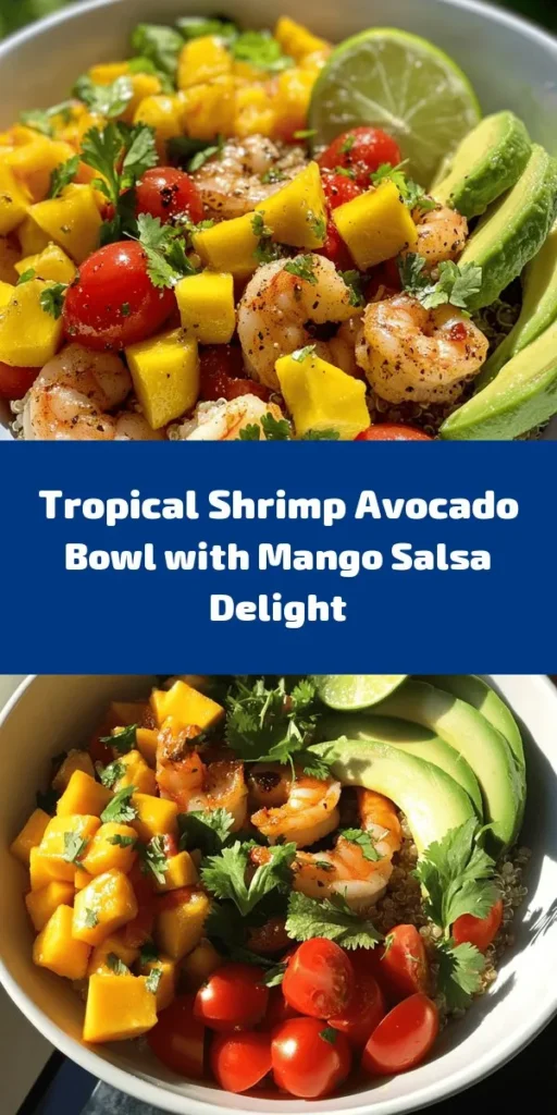 Dive into freshness with this Tropical Shrimp & Avocado Bowl! Bursting with flavor, this vibrant dish features marinated shrimp cooked to perfection, creamy avocado, and a zesty mango salsa. Served over quinoa and drizzled with a delicious lime-chili sauce, it's the perfect balance of healthy and tasty. Ideal for a quick weeknight dinner or a tropical-inspired meal prep. Enjoy every colorful bite! 🍤🥑🔥 #HealthyRecipes #ShrimpBowl #MangoSalsa
