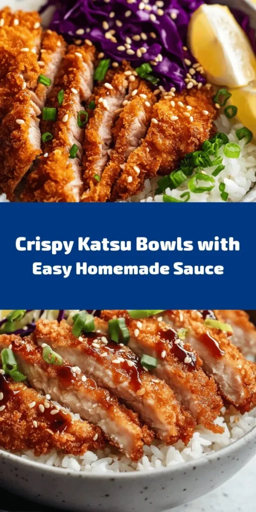 Savor the crunch and flavor of these Crispy Katsu Bowls topped with a luscious homemade Tonkatsu sauce! This easy recipe features juicy pork chops, perfectly breaded and fried to golden perfection, served over a bed of fluffy rice and fresh cabbage. With a tangy sauce made from ketchup, soy sauce, and more, each bite is a delightful experience. Perfect for a delicious dinner that impresses! Try it today and enjoy your culinary creation!