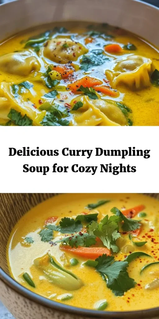 Dive into a bowl of comfort with this Best Curry Dumpling Soup! With homemade dumplings stuffed with vibrant veggies and seasoned to perfection, this dish combines a rich, coconut curry broth that’s both soothing and delicious. Perfect for chilly nights or whenever you crave something hearty, this recipe is a fun way to impress family and friends. Easy to prepare and bursting with flavor, it’s sure to become a new favorite in your kitchen!