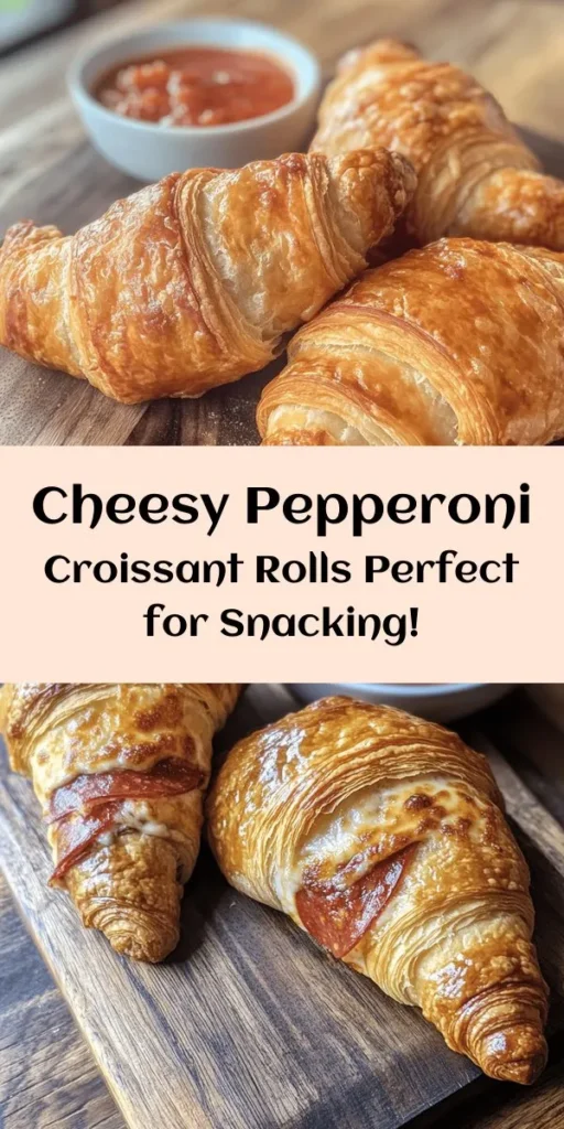 Indulge in these delicious Mozzarella Pepperoni Croissant Rolls that are perfect for any occasion! Easy to make with just a few ingredients, these flaky crescent rolls are filled with gooey mozzarella and savory pepperoni, spiced just right. Bake them to golden perfection and serve with a side of warm marinara sauce for dipping. Ready in just 30 minutes, this recipe makes 8 irresistible rolls that the whole family will love. Perfect for snacks, appetizers, or game day treats! 🥐🍕