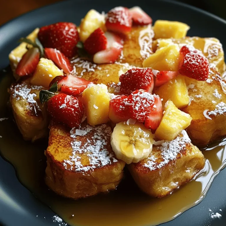 At the heart of this indulgent breakfast bake are Sweet Hawaiian rolls, which are renowned for their soft texture and rich, sweet flavor. These rolls are traditionally made from a mix of high-quality ingredients, resulting in a lightly sweetened bread that is perfect for absorbing the custard mixture required for a French toast bake. The subtle sweetness of the rolls enhances the overall flavor of the dish, making it a delightful treat for both adults and children alike.