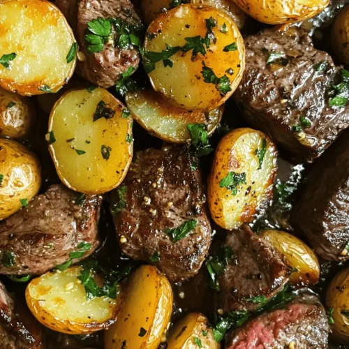 If you're looking for a dish that delivers both flavor and satisfaction, Garlic Butter Steak Bites and Potatoes is a standout choice. This meal combines the rich, savory tastes of tender steak with the comforting texture of perfectly cooked baby potatoes, all enveloped in a luscious garlic butter sauce. Not only is this recipe a feast for the senses, but it also shines in its versatility. Whether you're preparing a cozy family dinner or hosting friends for a special occasion, this dish is sure to impress.