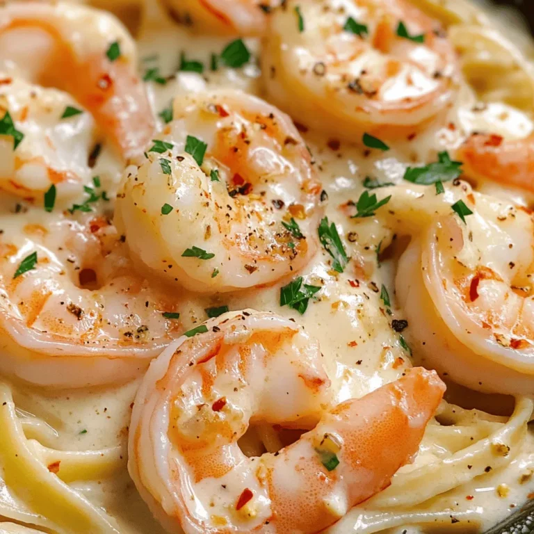When it comes to quick and satisfying weeknight dinners, few dishes can compete with Easy Creamy Garlic Shrimp. This delightful recipe can be prepared in just 15 minutes, making it a perfect solution for busy evenings when you want to serve something delicious without spending hours in the kitchen. Imagine succulent shrimp enveloped in a rich, creamy sauce, infused with aromatic garlic and the savory depth of Parmesan cheese. The magic of this dish lies not only in its incredible taste but also in its versatility; whether served over a bed of pasta, rice, or simply with a side of crusty bread, it is sure to impress your family and friends alike.