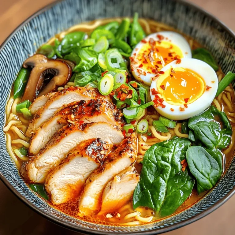 Every great dish begins with quality ingredients, and Fiery Chicken Ramen is no exception. This recipe combines a handful of essential components that each play a crucial role in achieving the perfect balance of flavors and textures. From the marinated chicken thighs to the creamy garlic sauce, every ingredient is carefully selected to enhance the overall experience of the dish.