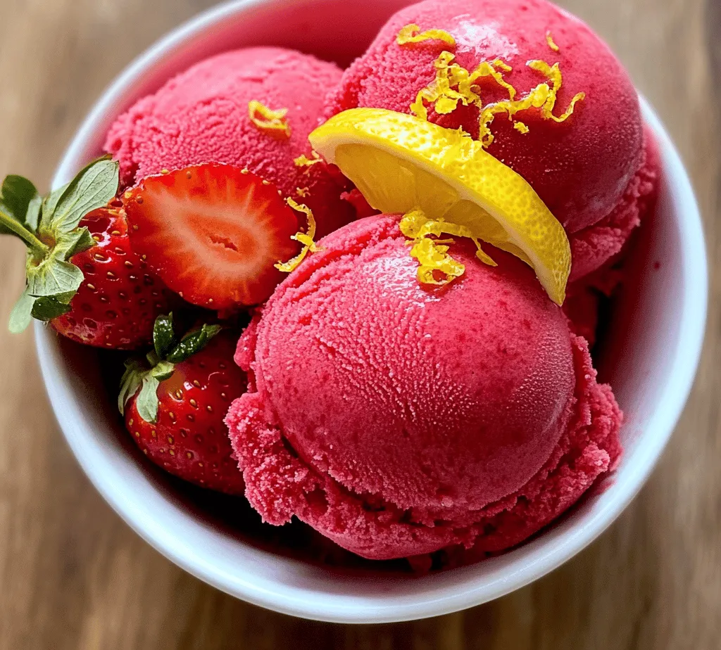 In the warm embrace of summer, few desserts can match the refreshing taste and vibrant colors of Strawberry Lemon Sorbet. This delightful frozen treat not only satisfies your sweet tooth but also provides a nutritious option packed with the goodness of fresh fruits. The combination of sweet strawberries and zesty lemons creates a perfect balance that invigorates the palate, making this sorbet an ideal choice for hot days, family gatherings, or simply as a guilt-free indulgence.