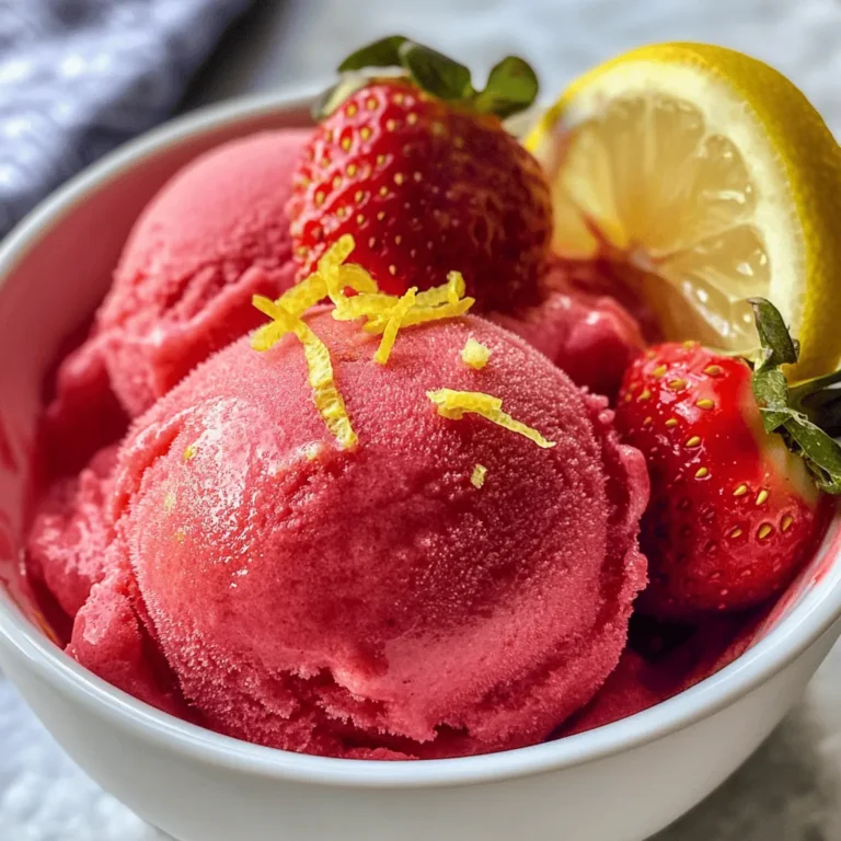 In the warm embrace of summer, few desserts can match the refreshing taste and vibrant colors of Strawberry Lemon Sorbet. This delightful frozen treat not only satisfies your sweet tooth but also provides a nutritious option packed with the goodness of fresh fruits. The combination of sweet strawberries and zesty lemons creates a perfect balance that invigorates the palate, making this sorbet an ideal choice for hot days, family gatherings, or simply as a guilt-free indulgence.