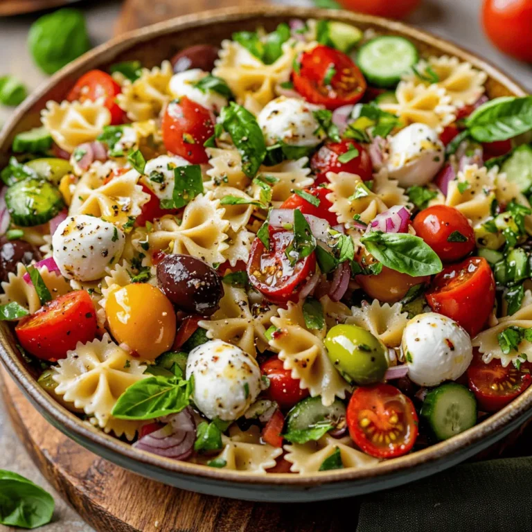 Step into the vibrant world of pasta salads with the delightful Bow Tie Bliss Pasta Salad. This dish is the epitome of summer freshness, combining crisp vegetables, creamy mozzarella, and a tangy dressing that dances on your palate. Perfect for summer picnics, family gatherings, or a light weeknight dinner, this recipe is not only visually appealing but also bursting with flavor. As we dive into this culinary adventure, we’ll explore the origins of pasta salads, the health benefits of the ingredients, and provide a comprehensive guide to making the perfect Bow Tie Bliss Pasta Salad.