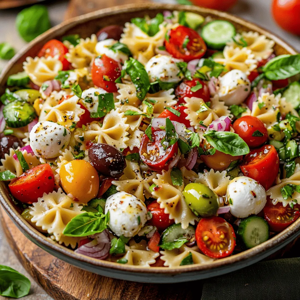 Step into the vibrant world of pasta salads with the delightful Bow Tie Bliss Pasta Salad. This dish is the epitome of summer freshness, combining crisp vegetables, creamy mozzarella, and a tangy dressing that dances on your palate. Perfect for summer picnics, family gatherings, or a light weeknight dinner, this recipe is not only visually appealing but also bursting with flavor. As we dive into this culinary adventure, we’ll explore the origins of pasta salads, the health benefits of the ingredients, and provide a comprehensive guide to making the perfect Bow Tie Bliss Pasta Salad.