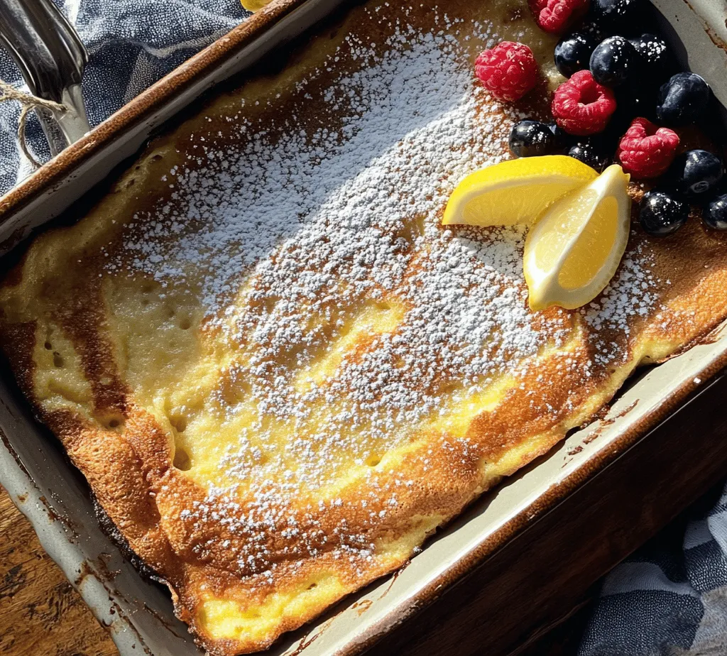 The Fluffy Baked German Pancake is a delightful dish that has captured the hearts of breakfast lovers around the world. Known for its airy, soufflé-like texture and beautifully golden edges, this pancake is both visually stunning and deliciously satisfying. Unlike its traditional American counterpart, which is often served in individual portions and cooked on a stovetop, the German pancake is baked in a single dish, allowing it to puff up dramatically in the oven. This unique cooking method creates a light and fluffy pancake that is perfect for sharing at brunch or a cozy breakfast at home.