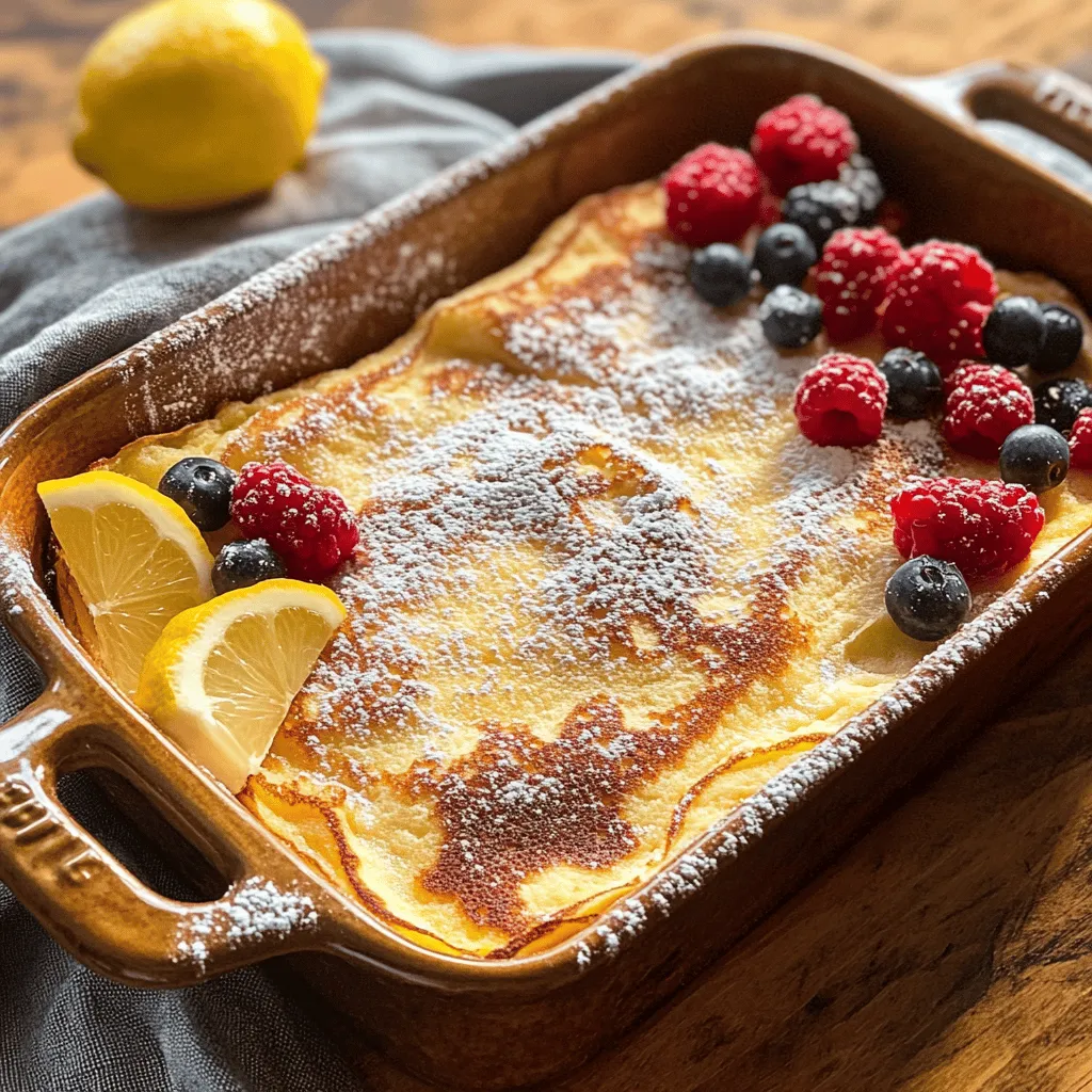 The Fluffy Baked German Pancake is a delightful dish that has captured the hearts of breakfast lovers around the world. Known for its airy, soufflé-like texture and beautifully golden edges, this pancake is both visually stunning and deliciously satisfying. Unlike its traditional American counterpart, which is often served in individual portions and cooked on a stovetop, the German pancake is baked in a single dish, allowing it to puff up dramatically in the oven. This unique cooking method creates a light and fluffy pancake that is perfect for sharing at brunch or a cozy breakfast at home.