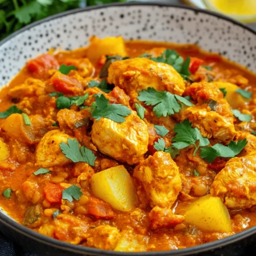 The Hearty Irish Chicken Dhansak Curry is a delightful fusion dish that marries the rich, comforting flavors of traditional Irish cuisine with the aromatic spices and textures of Indian cooking. Dhansak, originally a Parsi dish, is known for its unique ability to combine lentils and meat into a single hearty meal, and it has found its way into the hearts of many food lovers around the globe. This recipe takes inspiration from both Irish and Indian culinary traditions, creating a dish that is not only satisfying but also packed with nutrients and flavor.