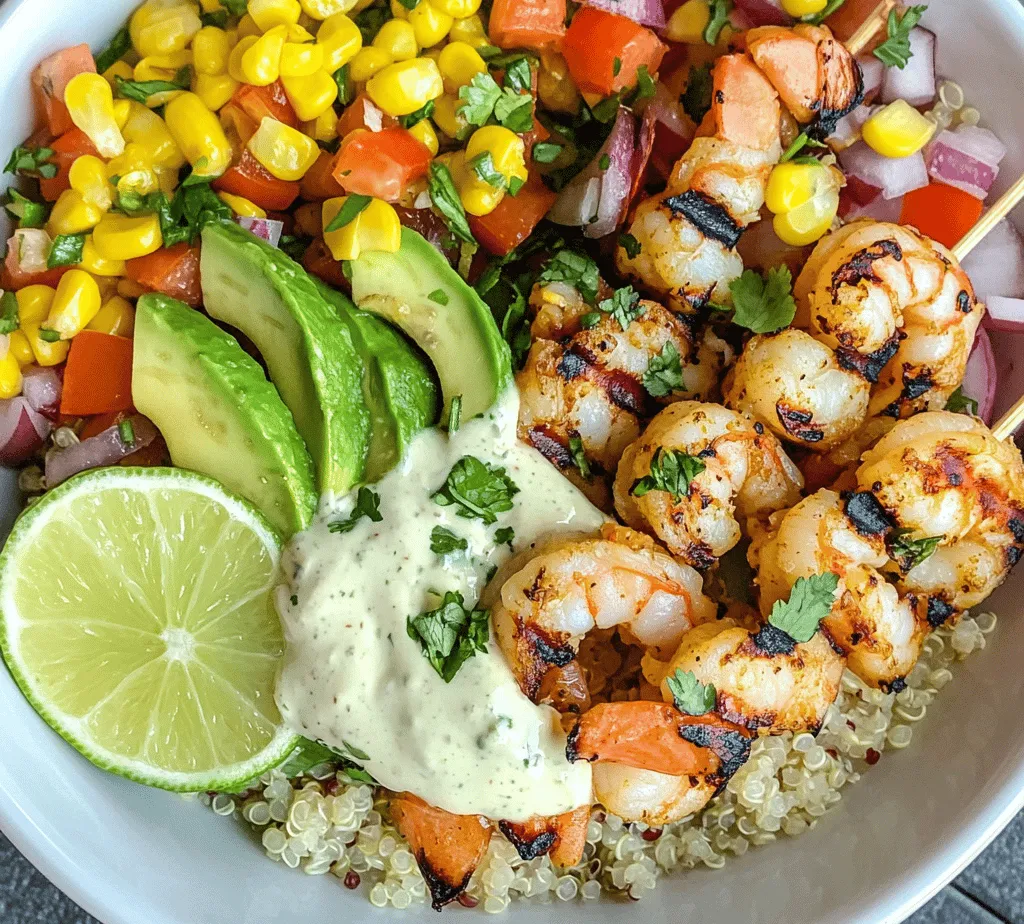 Grilled Shrimp Bowls with Avocado, Corn Salsa, and Creamy Garlic Sauce are a delightful fusion of flavors and textures that bring the taste of summer right to your table. This vibrant dish is not only visually appealing but also packed with nutrients, making it an excellent choice for a healthy lunch or dinner. The combination of succulent grilled shrimp, refreshing corn salsa, and a rich, creamy sauce creates a satisfying meal that can be enjoyed by everyone, whether you're looking for a light weeknight dinner or a dish to impress your guests. In this article, we will explore the recipe in detail, breaking down each component and providing insights into the nutritional benefits and culinary techniques involved.