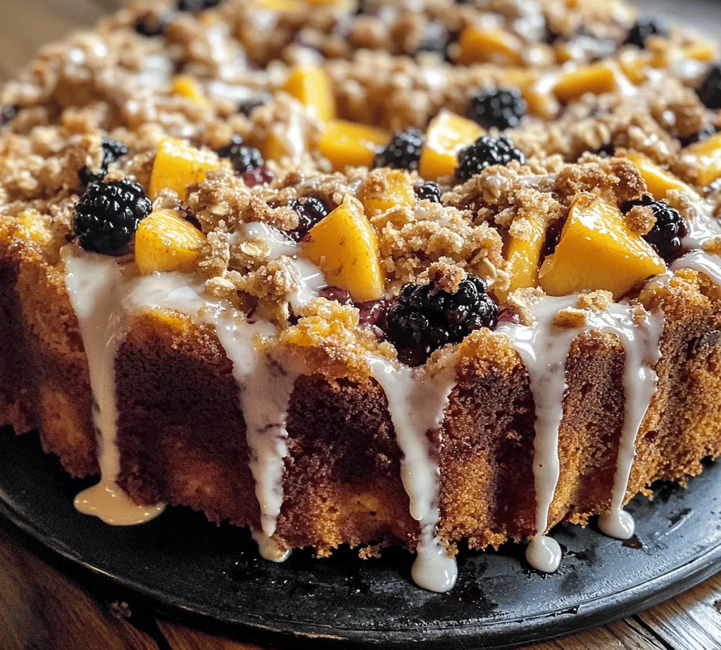 To appreciate the Peach Blackberry Coffee Cake Delight fully, it’s essential to understand the essence of coffee cake itself. Traditionally, coffee cake is a type of sweet cake that pairs perfectly with coffee, usually characterized by its moist texture, a crumbly topping, and a variety of flavor options ranging from cinnamon to chocolate. The origins of coffee cake can be traced back to Europe, particularly in Germany and Scandinavia, where sweet cakes were often served alongside coffee during social gatherings.