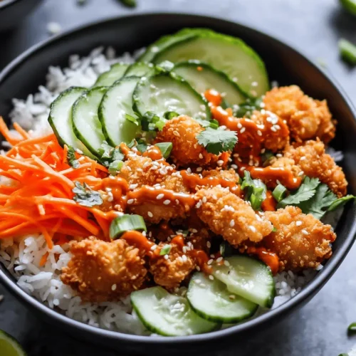 Bang Bang Chicken Bowls are a delightful fusion dish that combines tender chicken pieces with a creamy and spicy sauce, served over a bed of fresh vegetables and grains. This dish has its roots in Chinese-American cuisine, where it draws inspiration from the flavors of Asian cuisine while incorporating a uniquely Western twist. The name "Bang Bang" refers not only to the explosive flavors of the sauce but also to the dish's popularity that has taken the food scene by storm. Whether you’re looking for a quick weeknight dinner or a vibrant dish to impress guests at a gathering, these bowls deliver on all fronts.