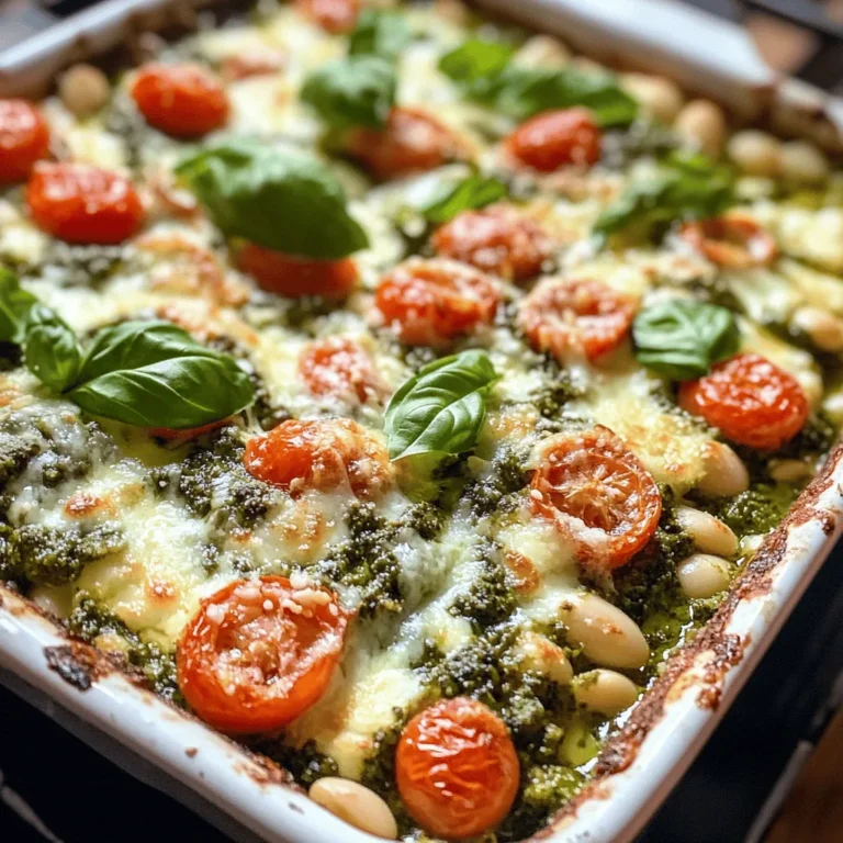 In the realm of vegetarian cuisine, the White Bean and Pesto Bake stands out as a delightful and nutritious option that caters to both flavor and health-consciousness. This dish marries the creaminess of white beans with the vibrant, aromatic notes of fresh basil pesto, creating a harmonious blend that is as satisfying as it is simple to prepare. Whether you are a seasoned vegetarian or just looking to incorporate more plant-based meals into your diet, this recipe is a fantastic choice that showcases how easy it can be to enjoy wholesome, delicious food.