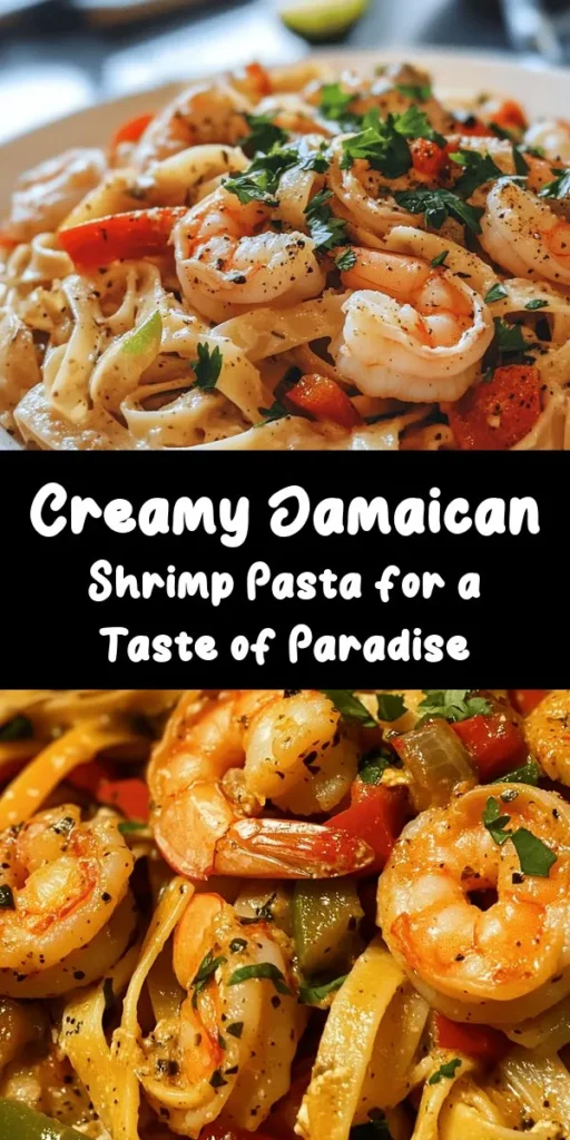 Indulge in the flavors of the Caribbean with this delicious Jamaican Shrimp Pasta! Featuring tender shrimp, colorful bell peppers, and a creamy coconut sauce, it's a quick and satisfying dish perfect for any occasion. Ready in just 25 minutes, this recipe combines fettuccine or penne pasta with vibrant spices and a hint of lime. Garnish with fresh cilantro and optional Parmesan for an extra touch. Easy to make and packed with flavor, this dish is sure to impress!