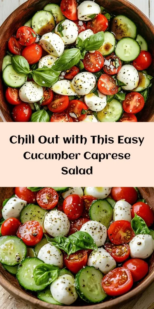 Brighten up your meal with this Refreshing Cucumber Caprese Salad! Made with crisp cucumbers, juicy cherry tomatoes, and creamy mozzarella, it’s a burst of freshness in every bite. Tossed with fragrant basil and drizzled in rich olive oil and balsamic vinegar, this easy-to-make salad is perfect for any occasion. Enjoy it chilled or at room temperature for a simple yet delicious addition to your table. Quick to prep, it’s ready in just 20 minutes!