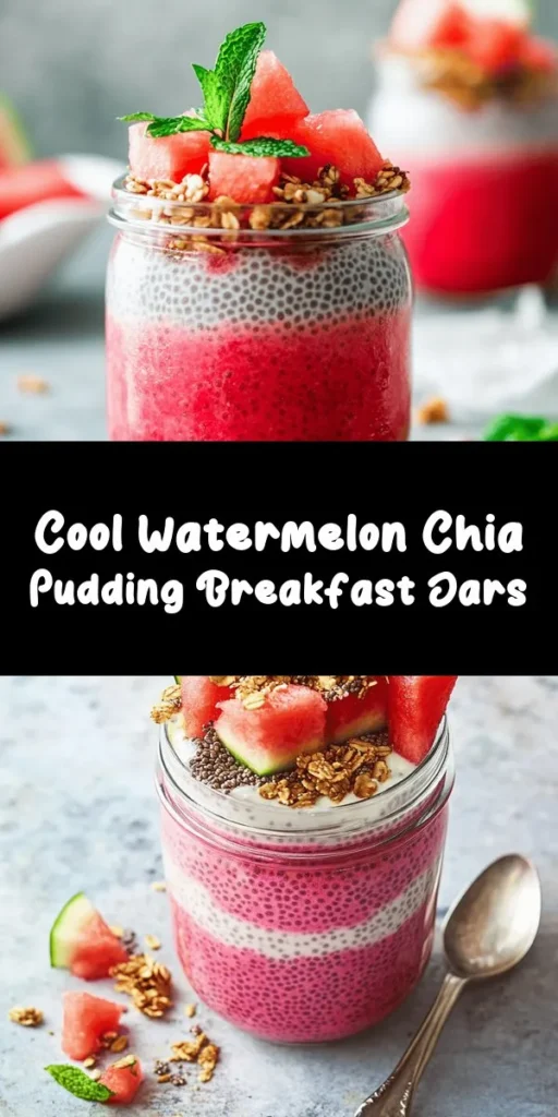 Kickstart your morning with this delightful Watermelon Chia Pudding Breakfast Jar! Combining refreshing watermelon puree, creamy almond milk, and nutrient-packed chia seeds, this easy recipe is perfect for warm days. Sweetened with maple syrup and topped with fresh watermelon and mint, it’s a colorful and nutritious breakfast ready in just 10 minutes! Meal prep a few jars and enjoy a quick, satisfying breakfast for days. Ideal for health enthusiasts and busy mornings!