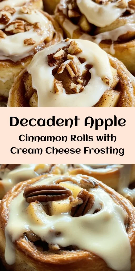 Indulge in the warm, gooey goodness of homemade Apple Cinnamon Rolls topped with luscious cream cheese frosting! These fluffy rolls combine sweet, tart apples with a hint of cinnamon, perfect for breakfast or dessert. With a simple dough that rises to perfection and a creamy frosting that melts into every bite, this recipe is an inviting treat for family and friends. Get ready to impress with these irresistible rolls! 🍏🍩 #Baking #CinnamonRolls #HomemadeDelight