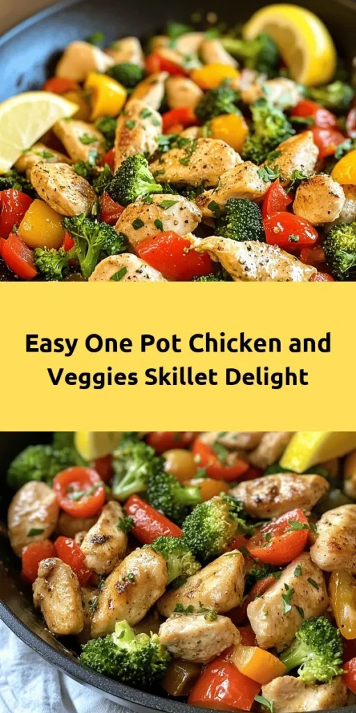 Looking for a quick and healthy dinner option? This One Pot Chicken and Vegetables Skillet is your answer! With juicy chicken, colorful veggies, and aromatic seasonings, this dish comes together effortlessly in just 30 minutes. Perfect for busy weeknights, it's packed with flavor and nutrients. Simply sauté chicken and veggies in olive oil, season, and enjoy! Don't forget to serve with a squeeze of fresh lemon for added zest. Your family will love it!