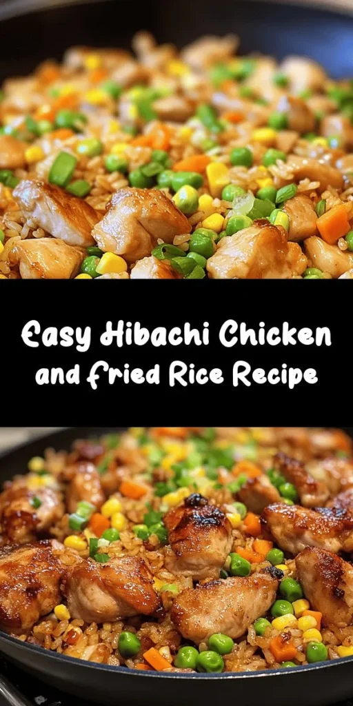Get ready to bring the flavors of a hibachi grill to your kitchen with this delicious Hibachi Chicken and Fried Rice recipe! Quick and easy to make, this dish features tender marinated chicken sautéed to golden perfection and paired with fluffy fried rice loaded with veggies and a hint of soy sauce. Perfect for weeknight dinners or impressing guests, this meal is sure to become a family favorite. Garnish with green onions for an extra touch!