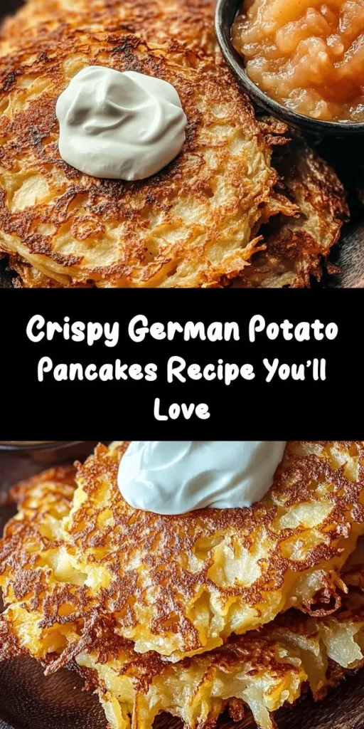 Discover the joy of cooking with these authentic German potato pancakes! Made with simple ingredients like russet potatoes, onion, eggs, and a touch of flour, this recipe is all about achieving that perfect crispy texture. In under 30 minutes, you can impress your family and friends with these delicious pancakes, served warm with applesauce or sour cream. Perfect for breakfast, lunch, or a cozy dinner. Give them a try and enjoy a taste of Germany!