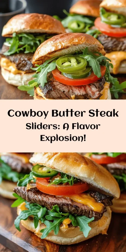Savor the flavor of these Cowboy Butter Steak Sliders, perfect for gatherings or a hearty weeknight meal! With juicy flank steak seasoned to perfection and topped with homemade Cowboy Butter, these sliders are bursting with deliciousness. Layer on cheddar cheese, fresh arugula, and juicy tomatoes for a delightful bite. Easy to make in just 30 minutes, these sliders are sure to become a family favorite! Give them a try and enjoy the taste of the West!