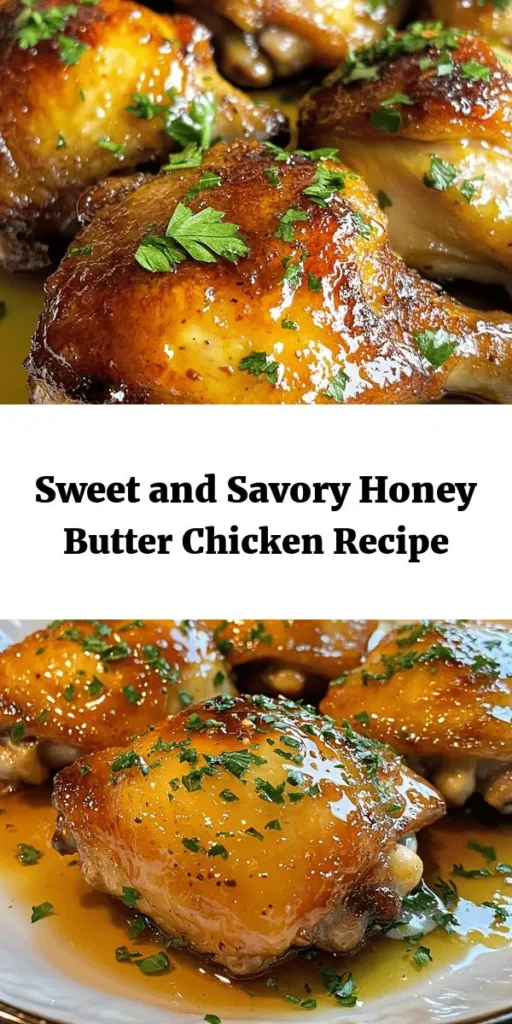 Indulge in the sweet and savory delight of Honey Butter Chicken! This easy recipe features juicy, marinated chicken thighs perfectly fried to golden brown perfection, then drizzled in a rich honey butter sauce. With a prep time of just one hour, you can treat your family to a flavorful meal any night of the week. Garnish with fresh parsley for a touch of color and enjoy this irresistible dish that promises to become a favorite!