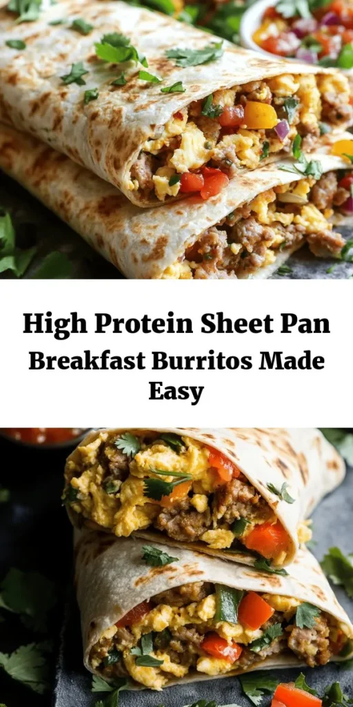 Kickstart your day with these delicious Macro-Friendly, High Protein Sheet Pan Breakfast Burritos! Packed with nutritious ingredients like eggs, black beans, turkey sausage, and colorful bell peppers, these burritos are perfect for meal prep. Easy to make and customizable, they can be enjoyed on the go or at your breakfast table. Plus, they’re low-carb and deliciously cheesy! Add your favorite salsa for a flavorful kick. Voilà! Breakfast made simple and satisfying.