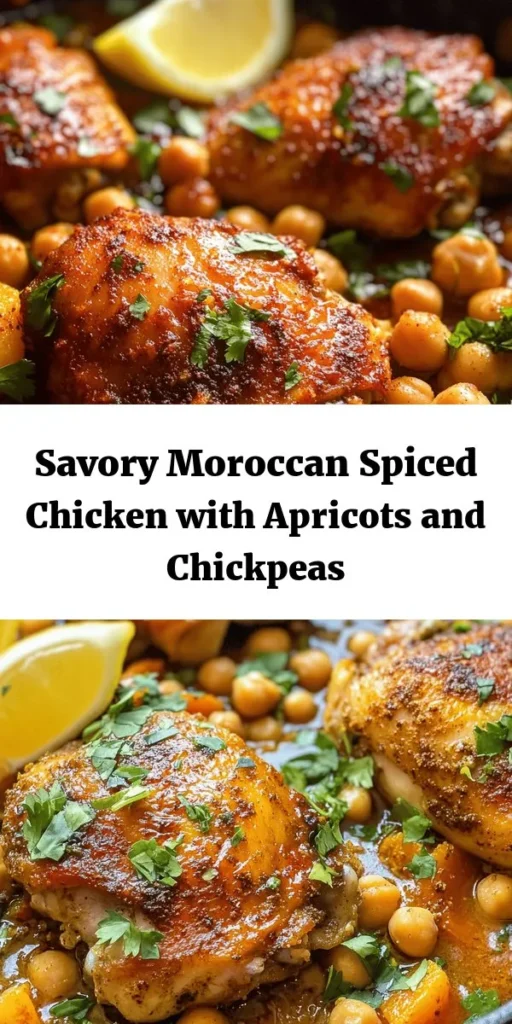Discover the vibrant flavors of Moroccan Spiced Chicken! This mouthwatering dish features juicy chicken thighs marinated in a blend of aromatic spices like cumin, coriander, and cinnamon. Paired with sweet apricots and hearty chickpeas, this recipe is perfect for a cozy dinner or impressing guests. Easy to make and bursting with flavor, it’s sure to become a favorite in your household. Serve with fresh lemon wedges for an extra zing! Enjoy this culinary adventure today.